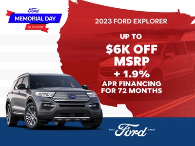 2023 Ford Explorer
Up To $6,000 Off ~AND~
1.9% for 72/mo